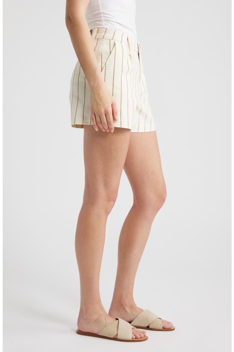 Front Pleat Trouser Shorts, Alternate, color, PEARL/ TAMARIND