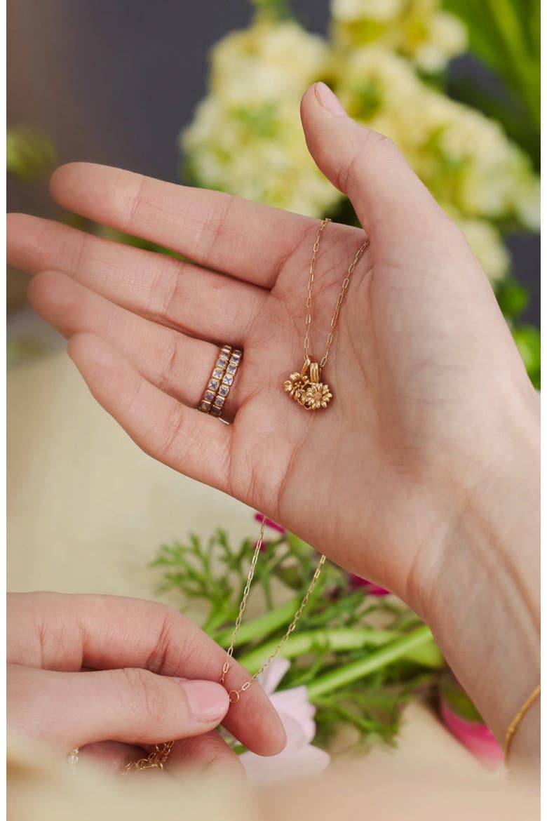 Birth Flower Charm, Alternate, color, May - Gold Vermeil