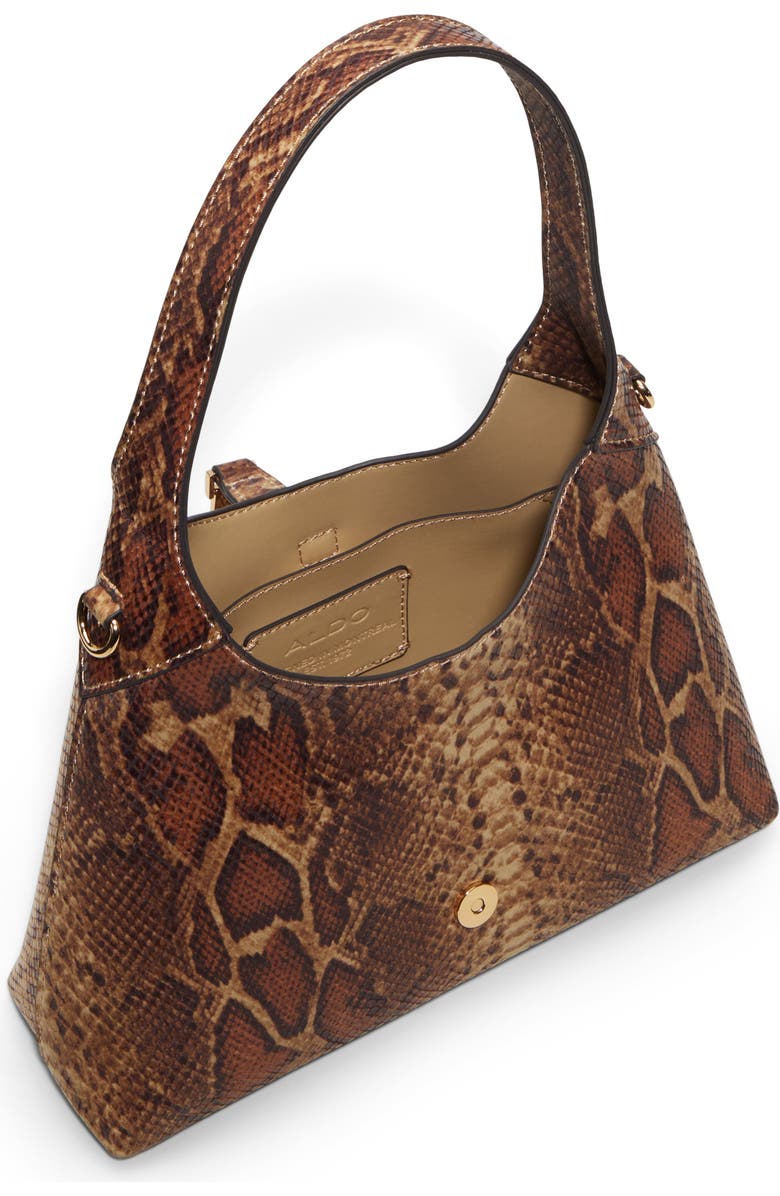 ALDO Harperminii Snake Embossed Shoulder Bag, Alternate, color, Other Brown