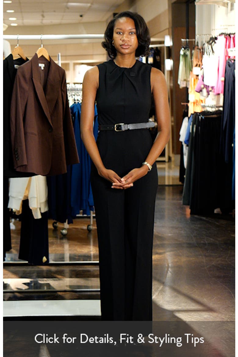 Draped Detail Belted Wide Leg Jumpsuit video