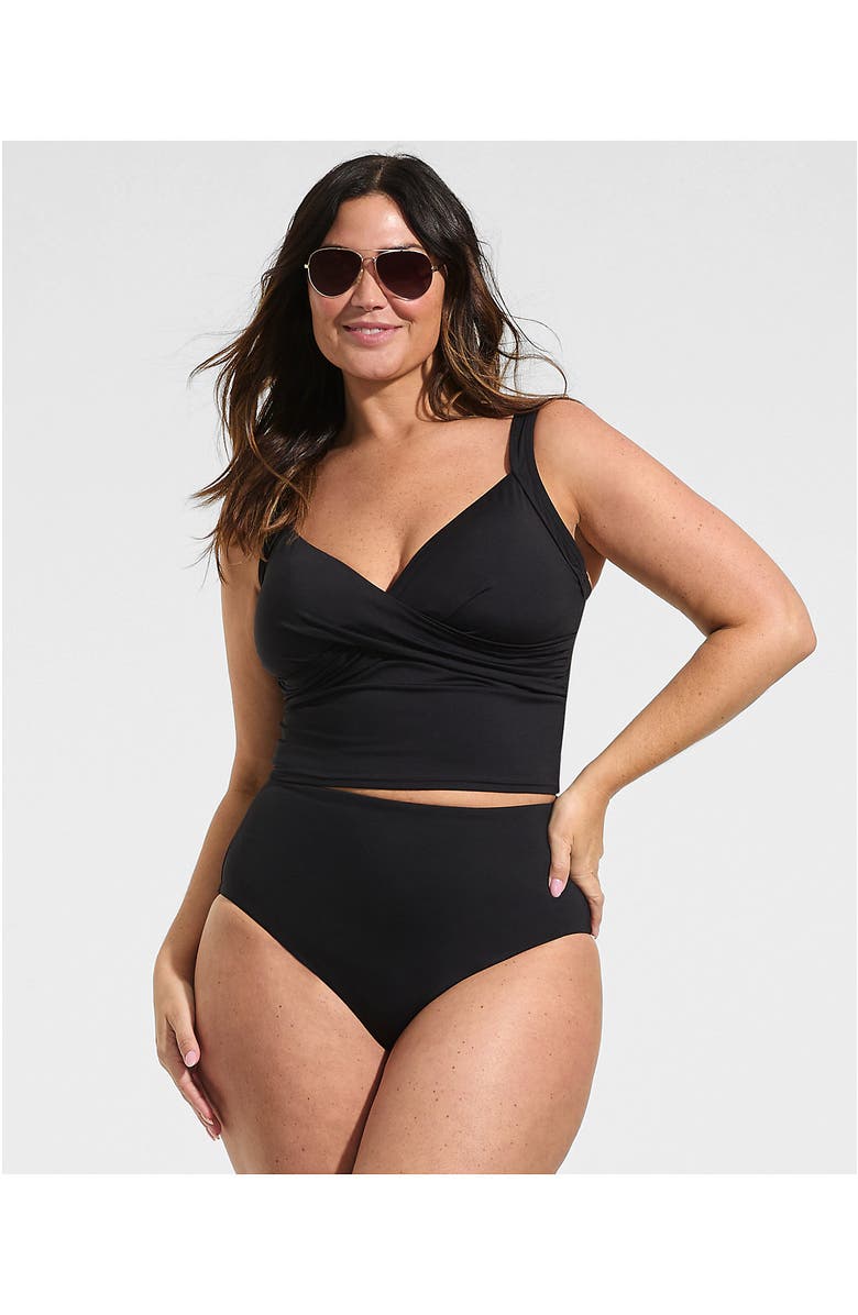 Lands' End Cheeky High Waisted Bikini Bottoms, Alternate, color, Black