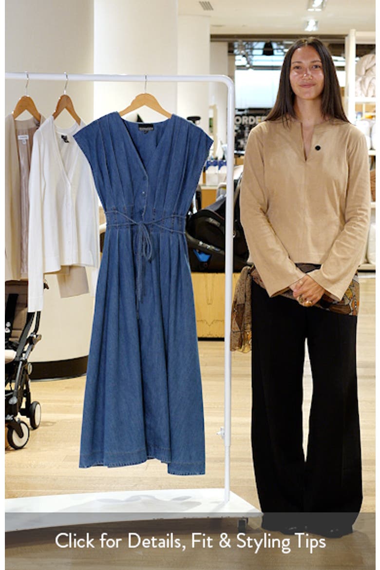 Pleat Denim Midi Shirtdress video
