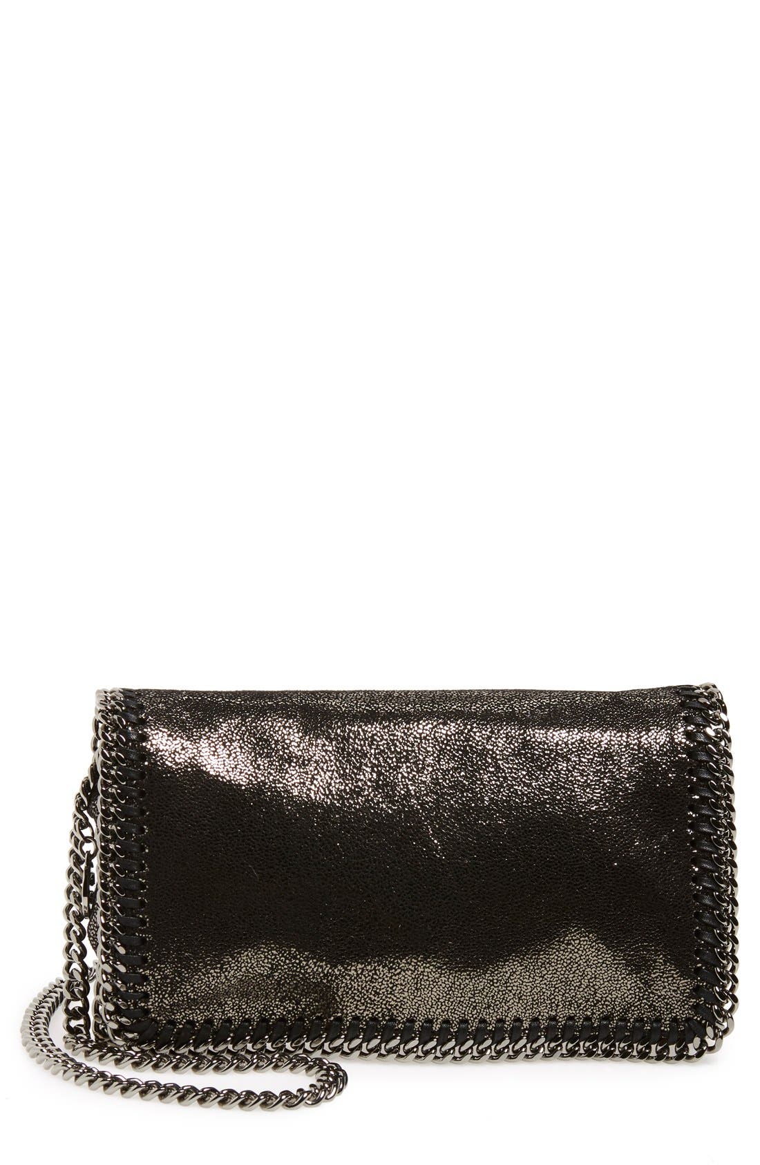 'Falabella' Crossbody Bag, Main, color, RUTHENIUM