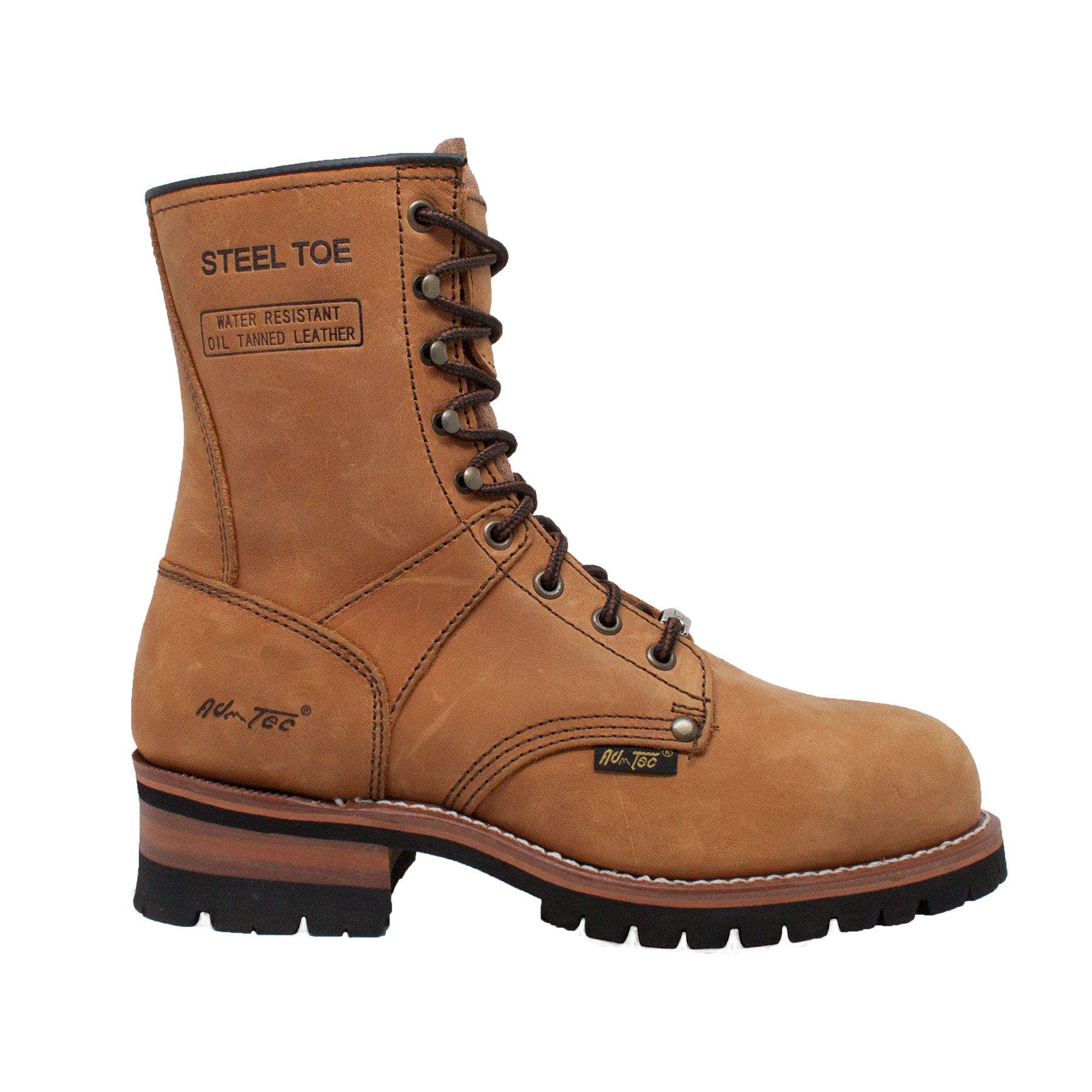 AdTec 9" Waterproof Steel Toe Logger Boots, Alternate, color, Brown