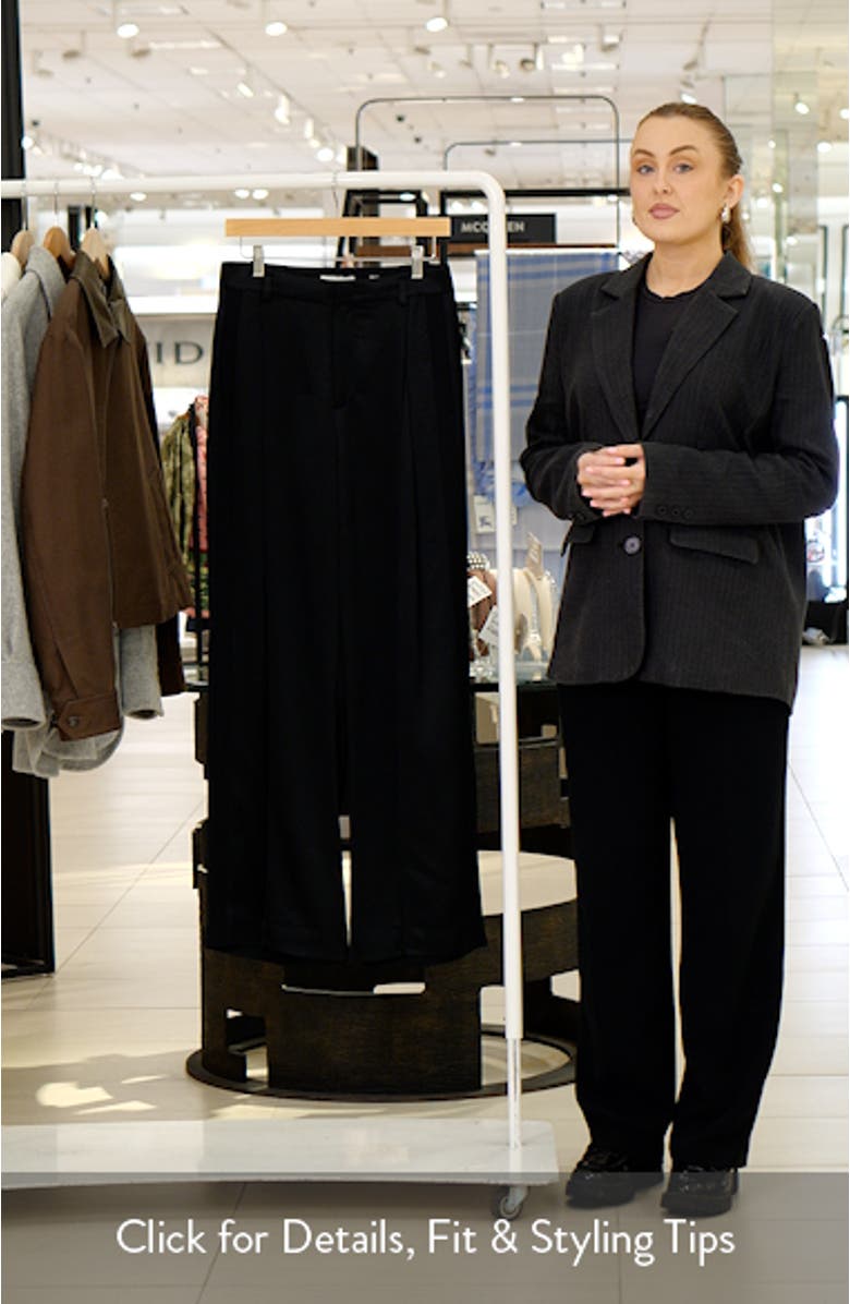 Pleated High Waist Satin Pants, sales video thumbnail