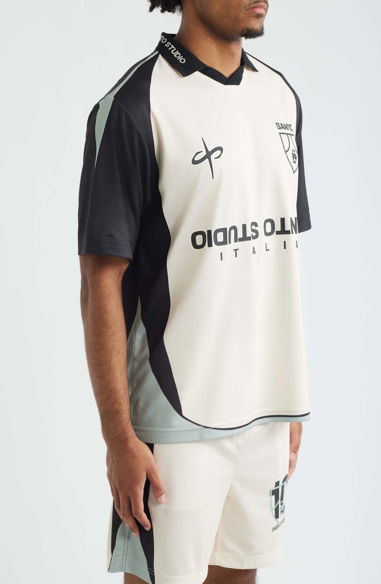 SANTO STUDIO Shield Club Jersey Polo, Alternate, color, Cream