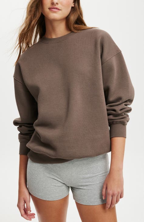 Cotton women's crew neck sweatshirts hotsell