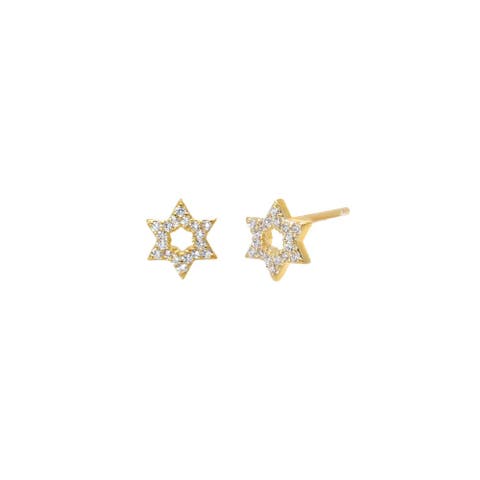 CZ Star of David Stud Earring