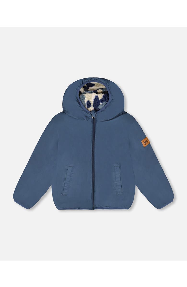 Deux par Deux Kids Unisex Reversible Mid-Season Jacket, Alternate, color, Navy Blue