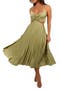 Niamh Pleated Cutout Satin Midi Dress