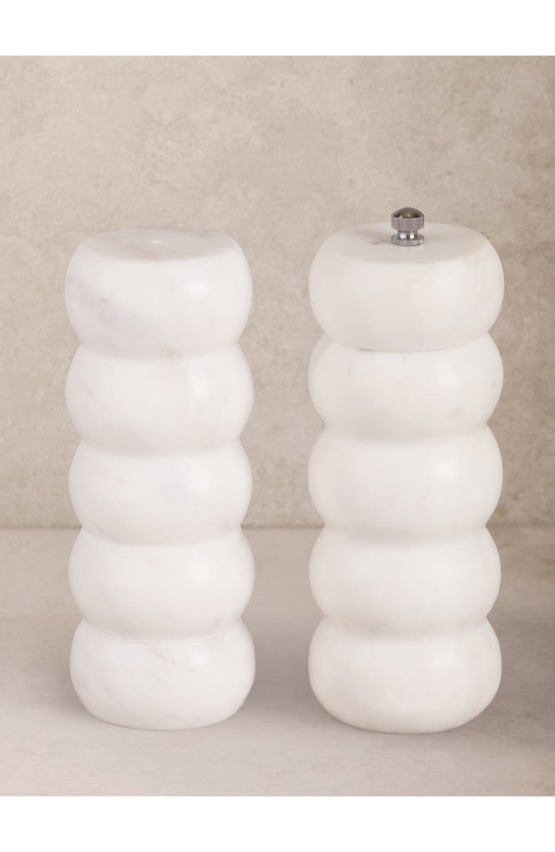 GAURI KOHLI Quinto Marble Salt & Pepper Set - Large, Main, color, Ivory White