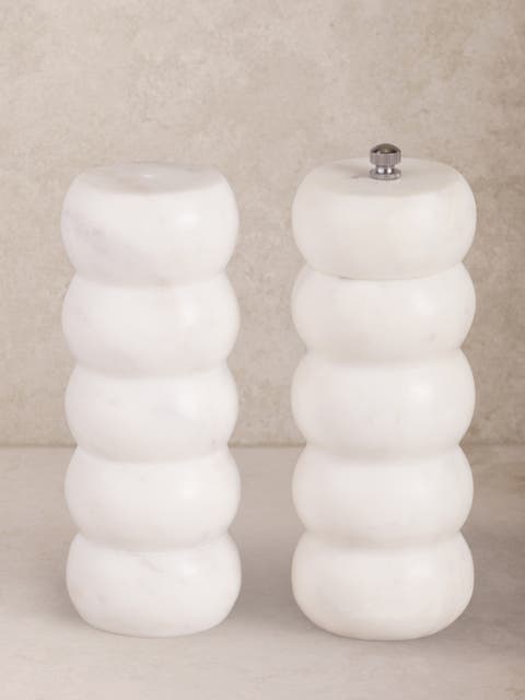 Quinto Marble Salt & Pepper Set - Large
