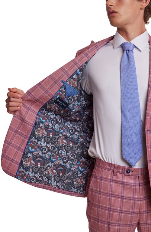 Paisley & Gray Ashton Slim Fit Plaid Sport Coat In Pink