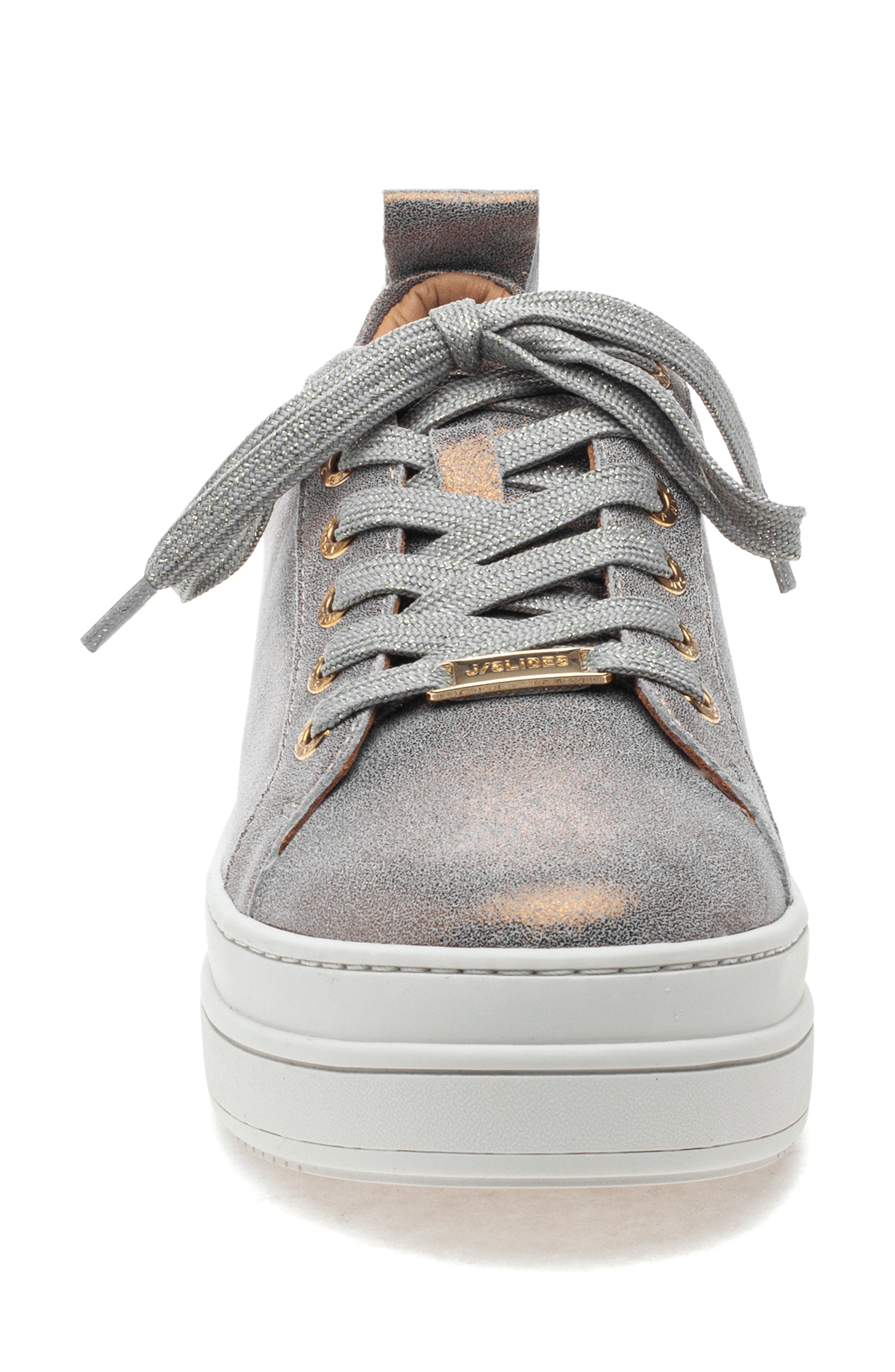 JSlides Noca Platform Lace-Up Sneaker, Alternate, color, Bronze Met Sue