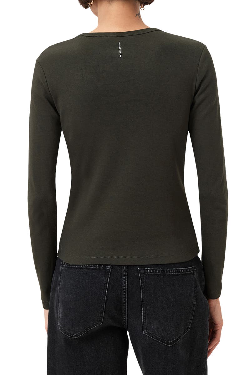 AllSaints Stevie Long Sleeve Organic Cotton T-Shirt, Alternate, color, True Khaki Green