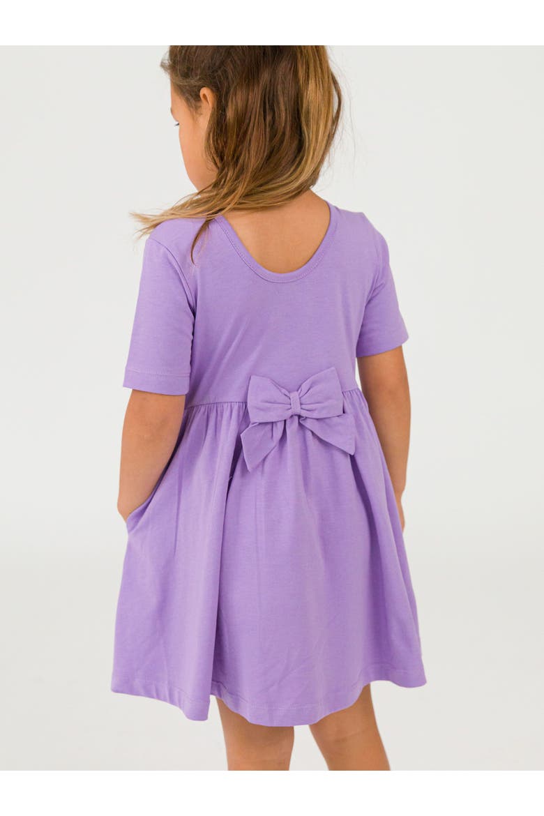 Knit Short Sleeve Twirl Dress, Alternate, color, Wisteria Purple