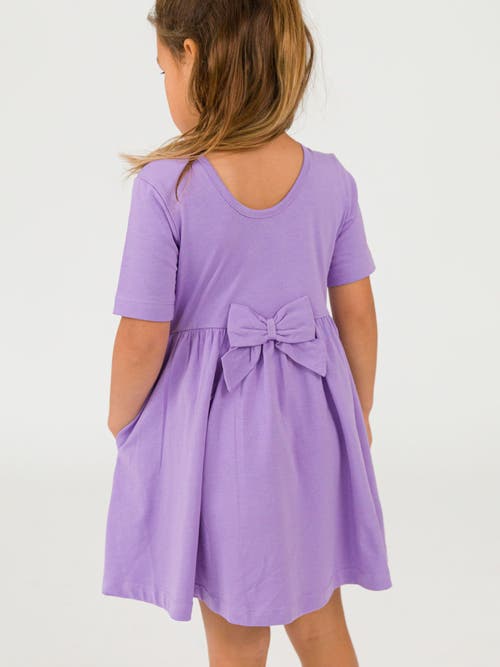 Rufflebutts Knit Short Sleeve Twirl Dress In Purple