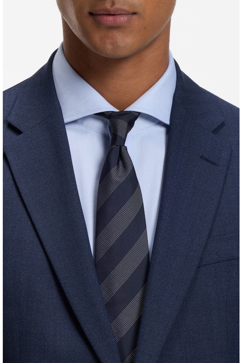 Striped Silk Tie, Alternate, color, DARK BLUE