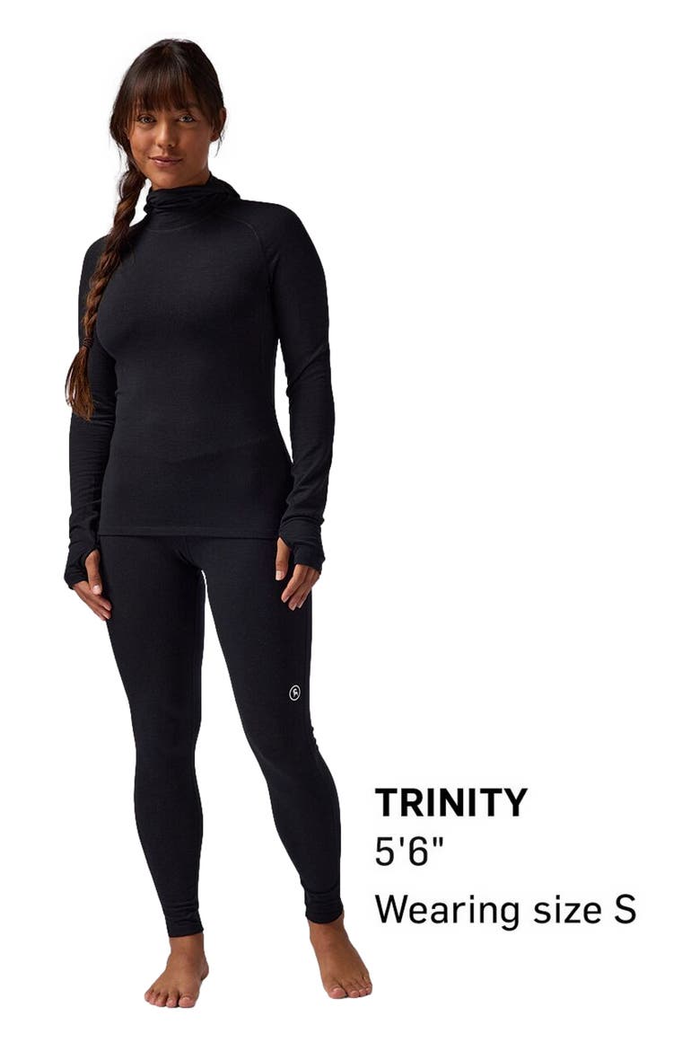 Cedars Rws Merino Lt-Wt Baselayer Balaclava Top - Women's, Alternate, color, Black