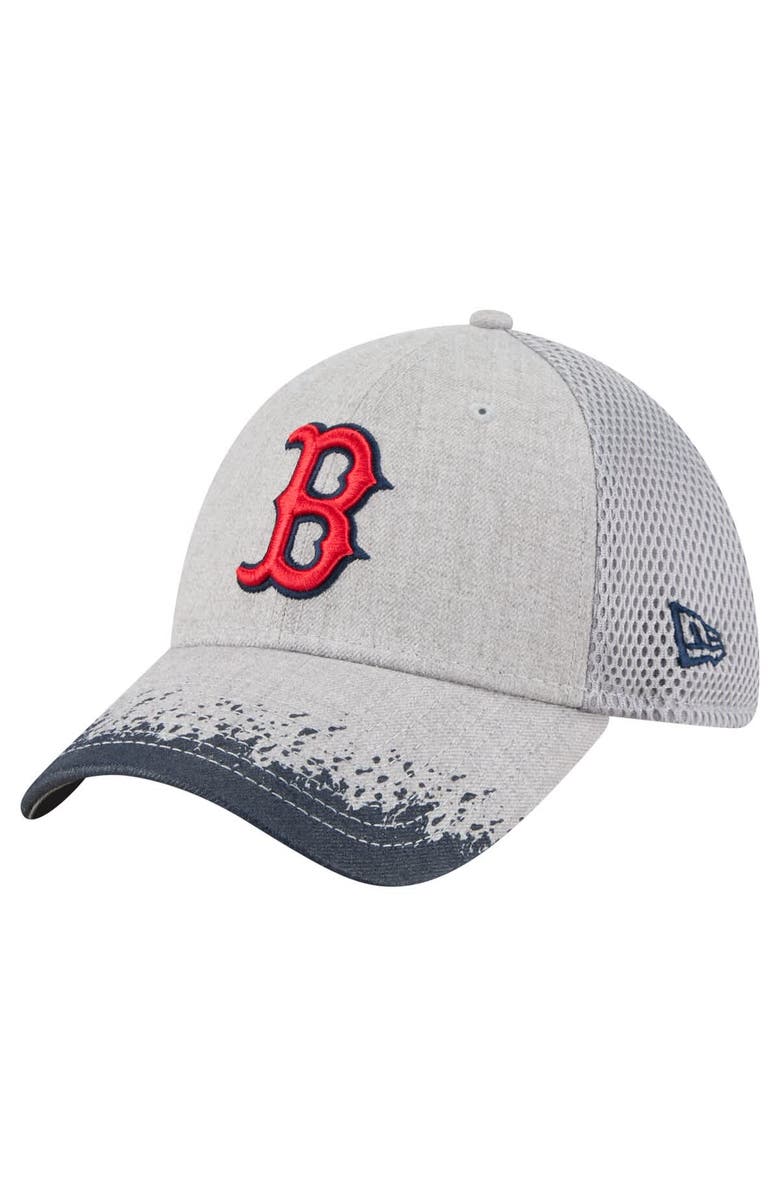New Era Men's New Era Gray Boston Red Sox Visor Paint Splatter 39THIRTY Flex Hat, Main, color, Gray