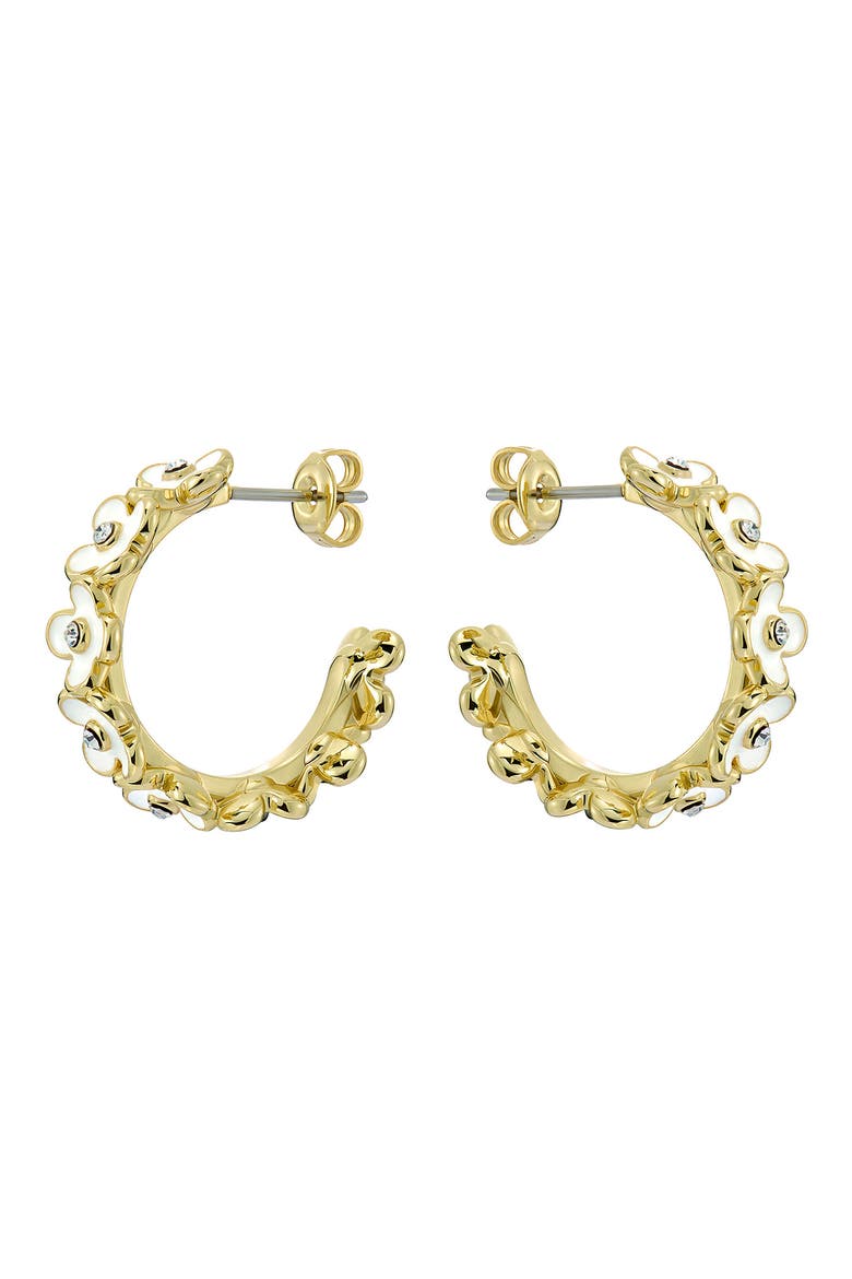 Garvi Garland Hoop Earrings, Alternate, color, METALLIC GOLD/ WHITE