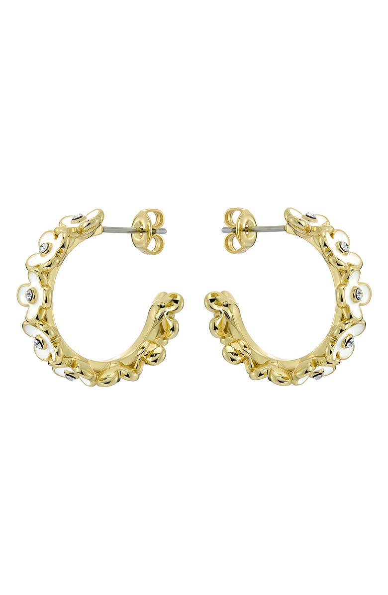 Ted Baker Garvi Garland Hoop Earrings, Alternate, color, Metallic Gold/ White