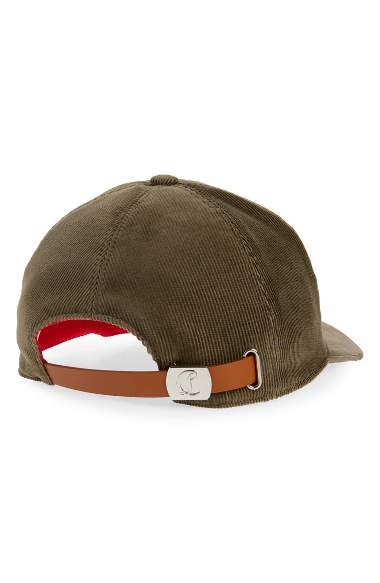 Christian Louboutin Enky Mooncrest Monogram Corduroy Baseball Cap, Alternate, color, Silex
