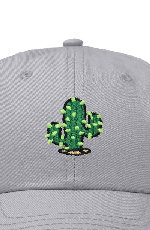 Dalix Cactus Embroidered Low Crown Cap In Gray