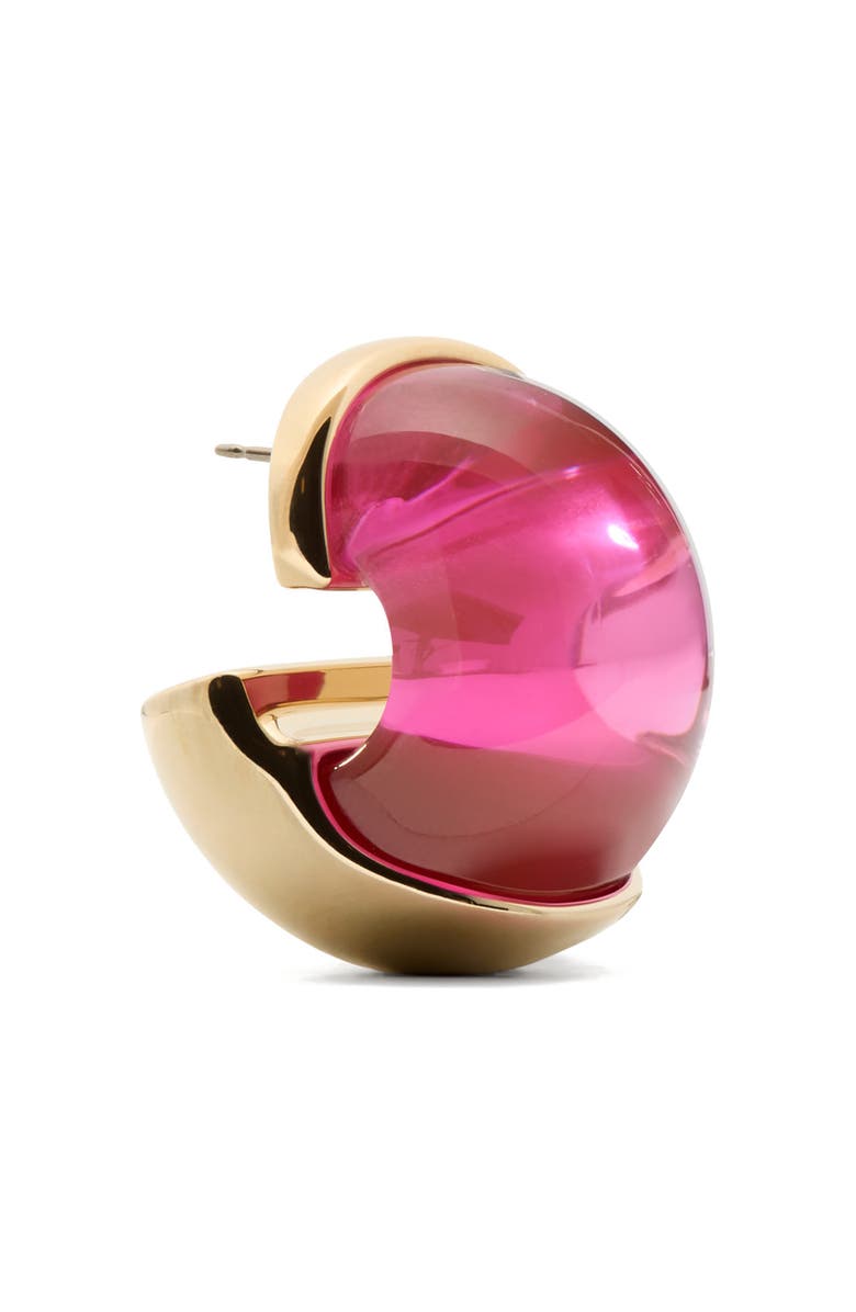 Kate Spade New York glow up chunky huggie hoop earrings, Alternate, color, Pink.