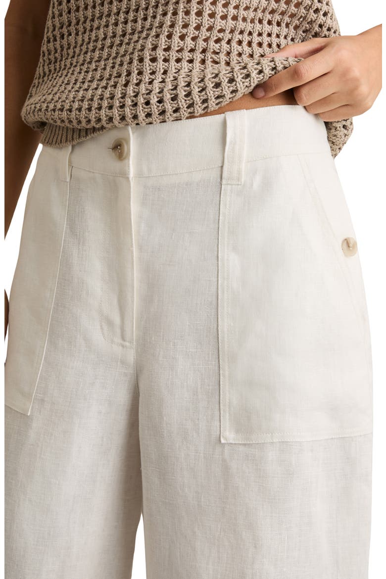 Ashby Wide Leg Linen Pants, Alternate, color, WHITE