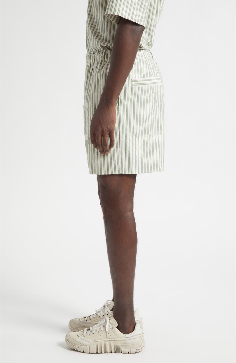 Homme Plissé Issey Miyake Stripe Cotton Dobby Shorts, Alternate, color, Green