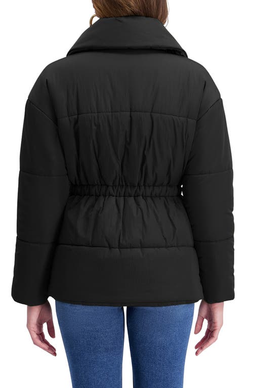 Kensie Envelope Collar Puffer Coat In Green