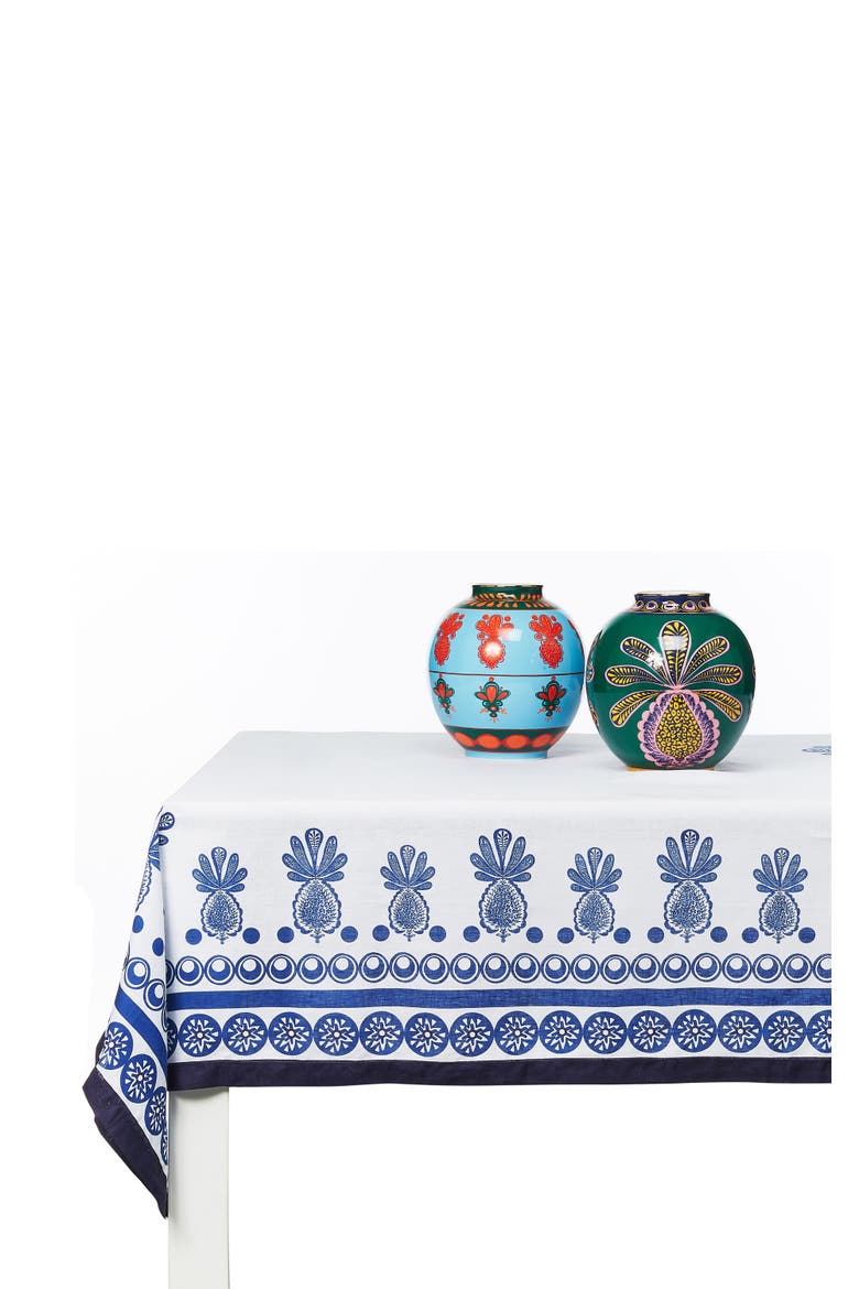 Medium Tablecloth (180X280) Big Pineapple Blue, Alternate, color, Big Pineapple Blue