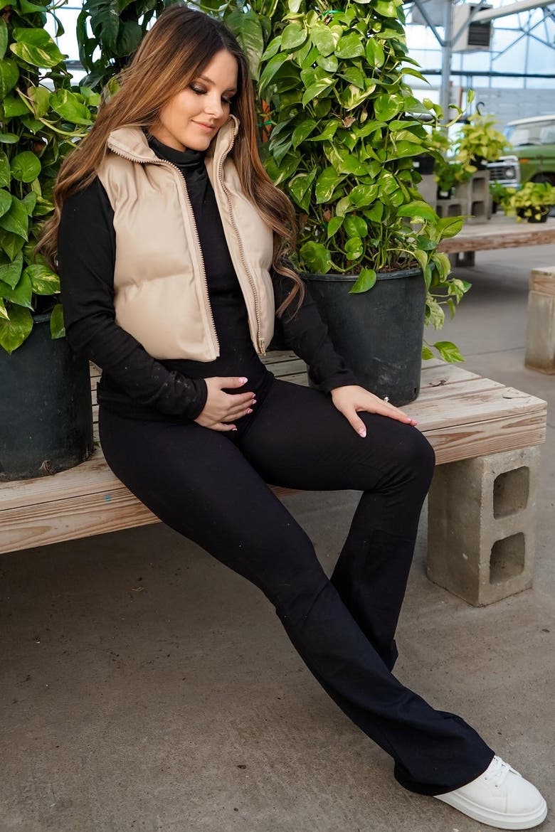 Flared Leggings, Alternate, color, Black
