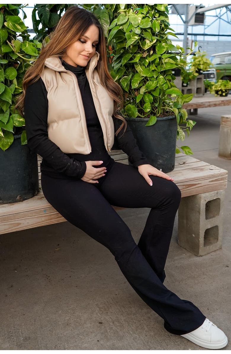 PinkBlush Flared Leggings, Alternate, color, Black