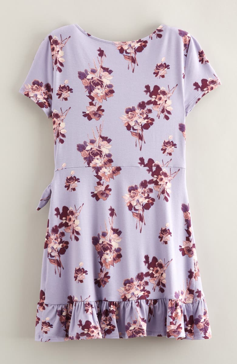 Nordstrom Kids' Knit Faux Wrap Dress, Alternate, color, Purple Heirloom Muse Floral