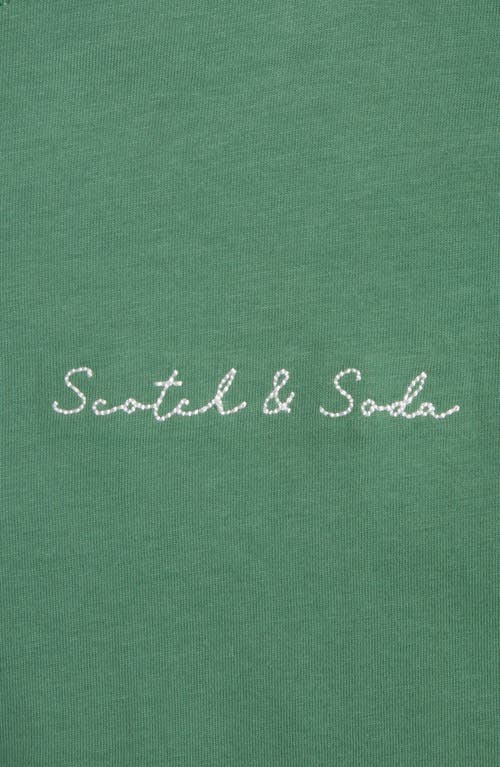 Scotch & Soda Logo Graphic T-shirt In Green