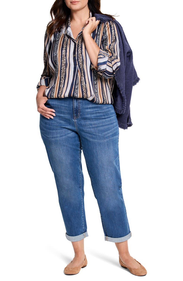 NIC+ZOE Animal Stripe Button-Up Shirt, Alternate, color, 