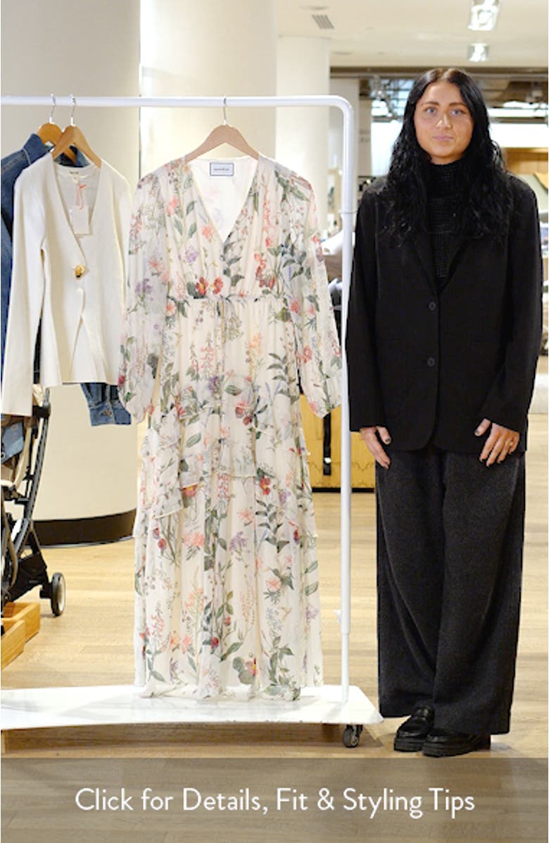 Alice Floral Long Sleeve Drawstring Waist Maxi Dress, sales video thumbnail