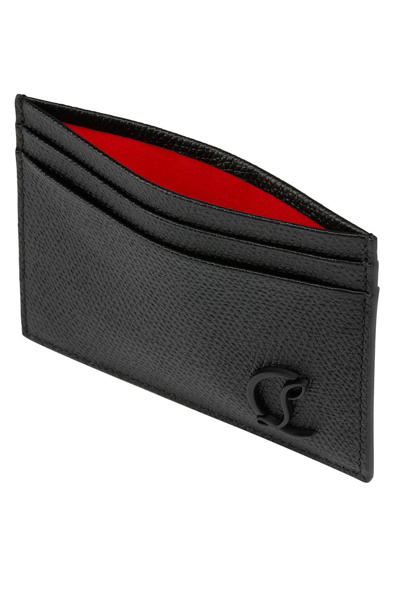 Mooncrest Leather Card Case, Alternate, color, BLACK