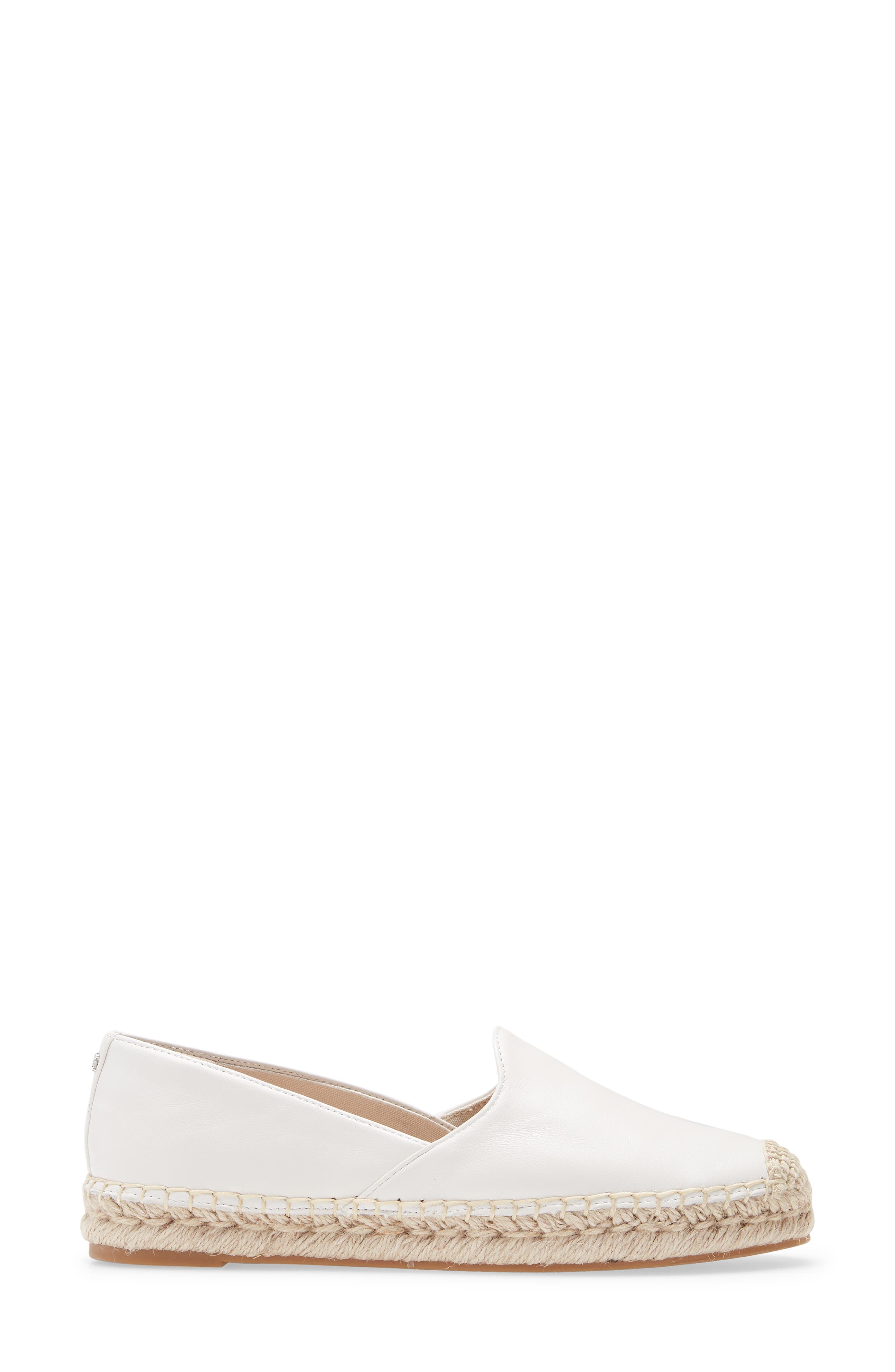 Kesia Espadrille Flat, Alternate, color, BRIGHT WHITE LEATHER