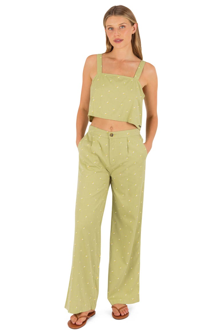 Wavy Dot Wide Leg Pants, Alternate, color, FERN