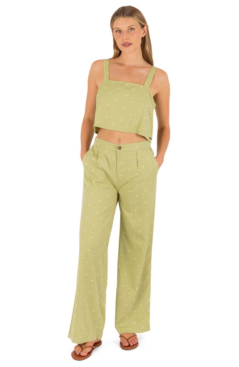 Hurley Wavy Dot Wide Leg Pants, Alternate, color, Fern