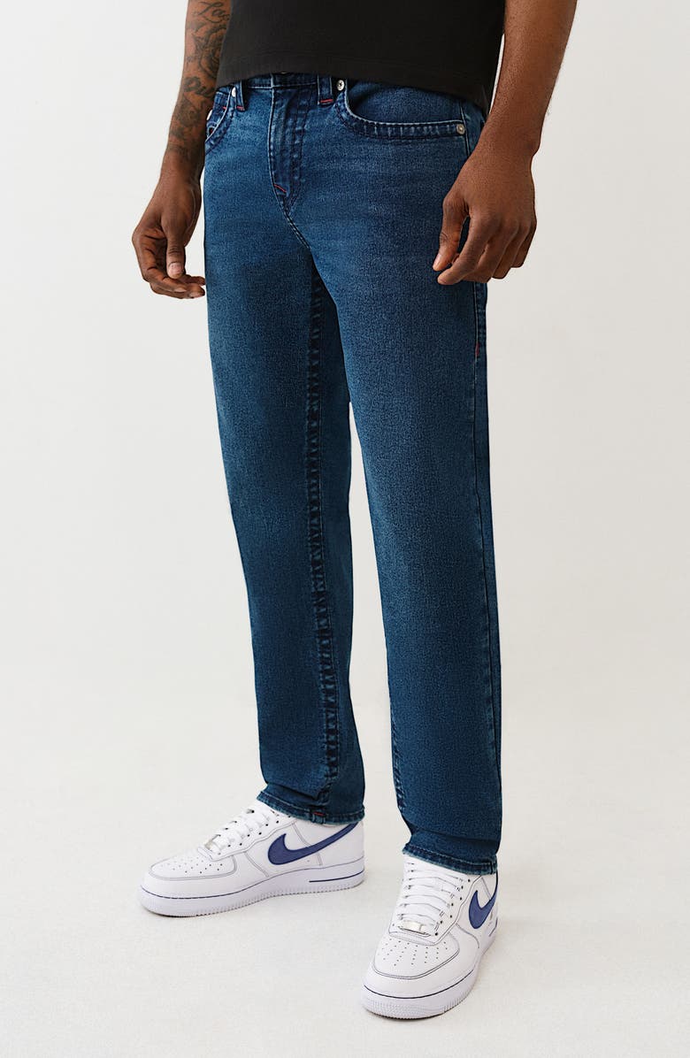 True Religion Geno Big T Flap Slim Fit Jeans, Alternate, color, Dark Shivering Wash