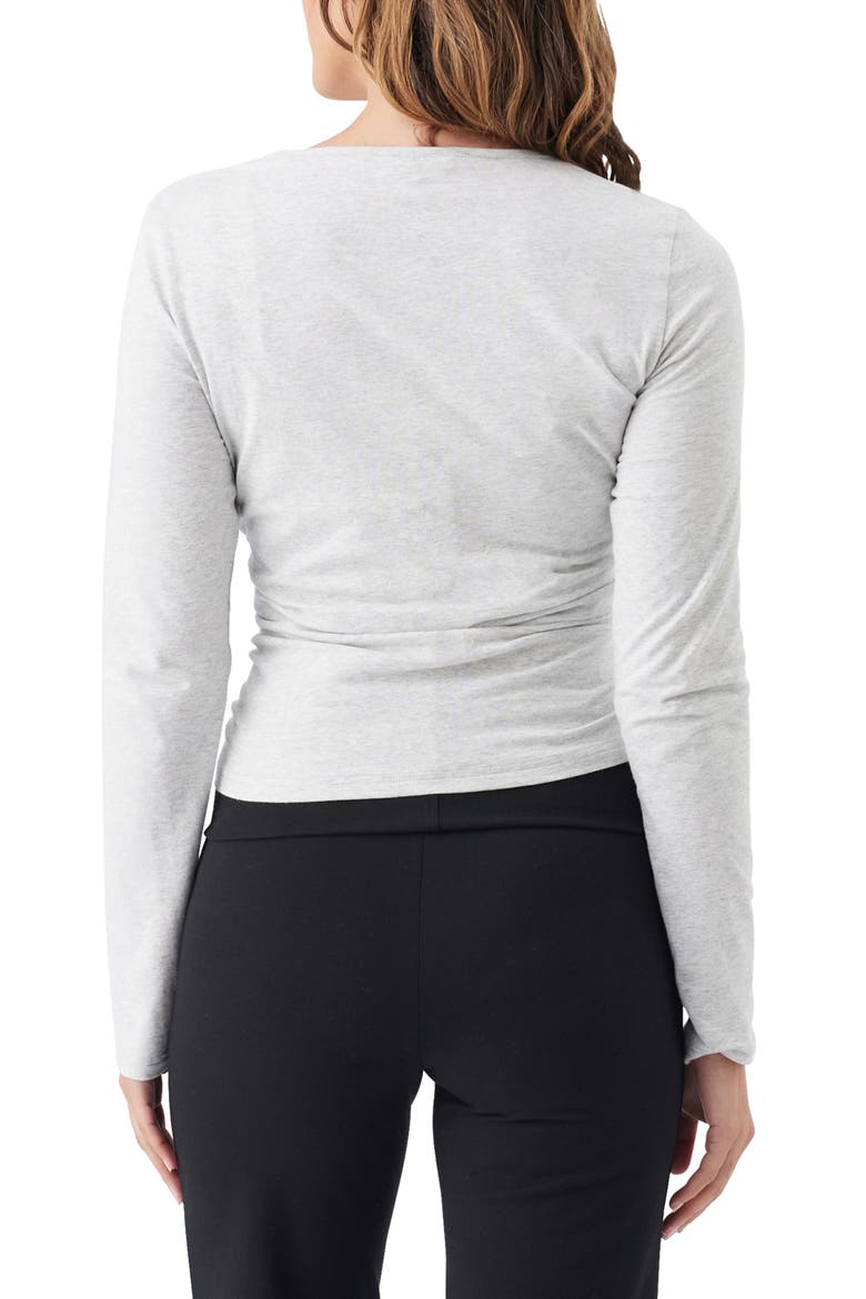 Organic Cotton Ruched Matenity Top, Alternate, color, Silver Marle