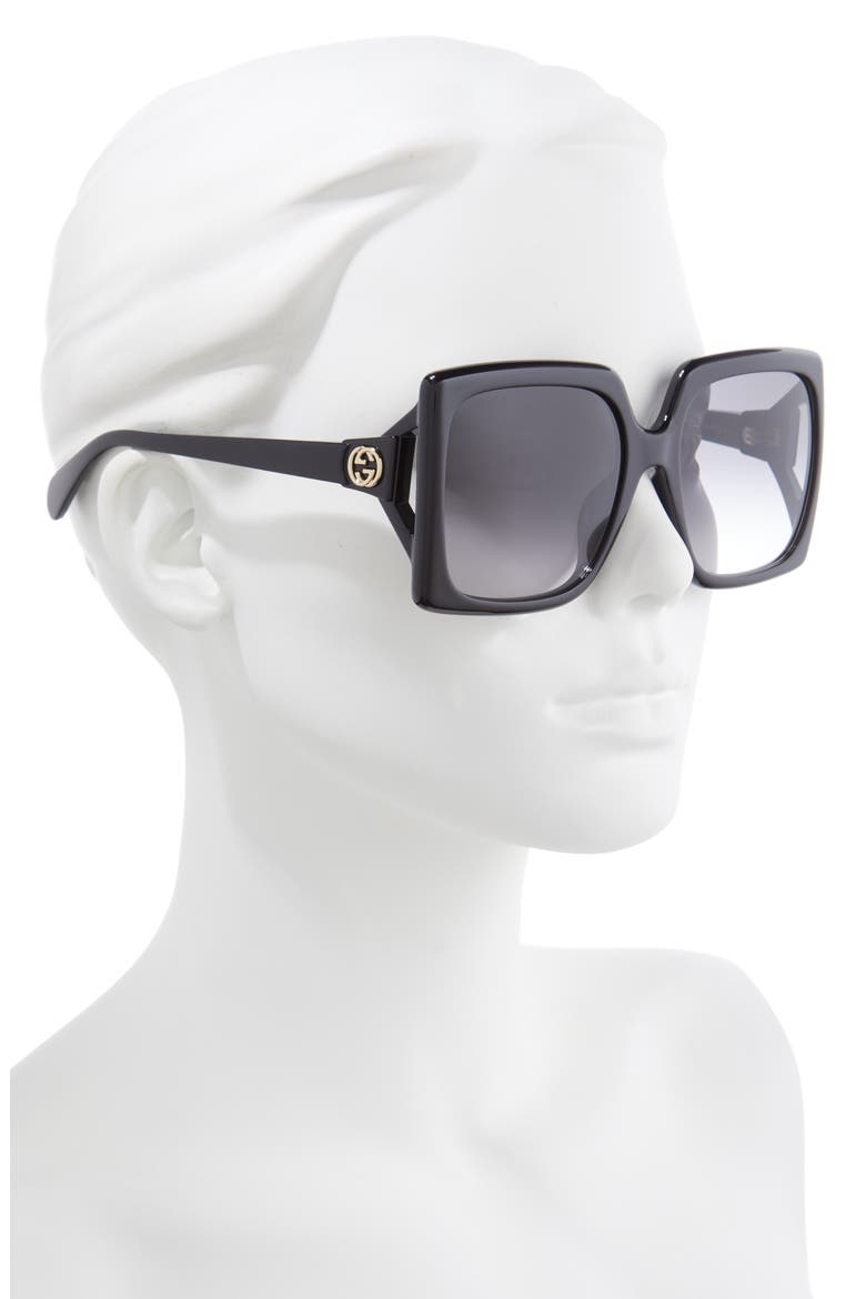59mm Gradient Square Sunglasses, Alternate, color, BLACK/ GREY GRADIENT