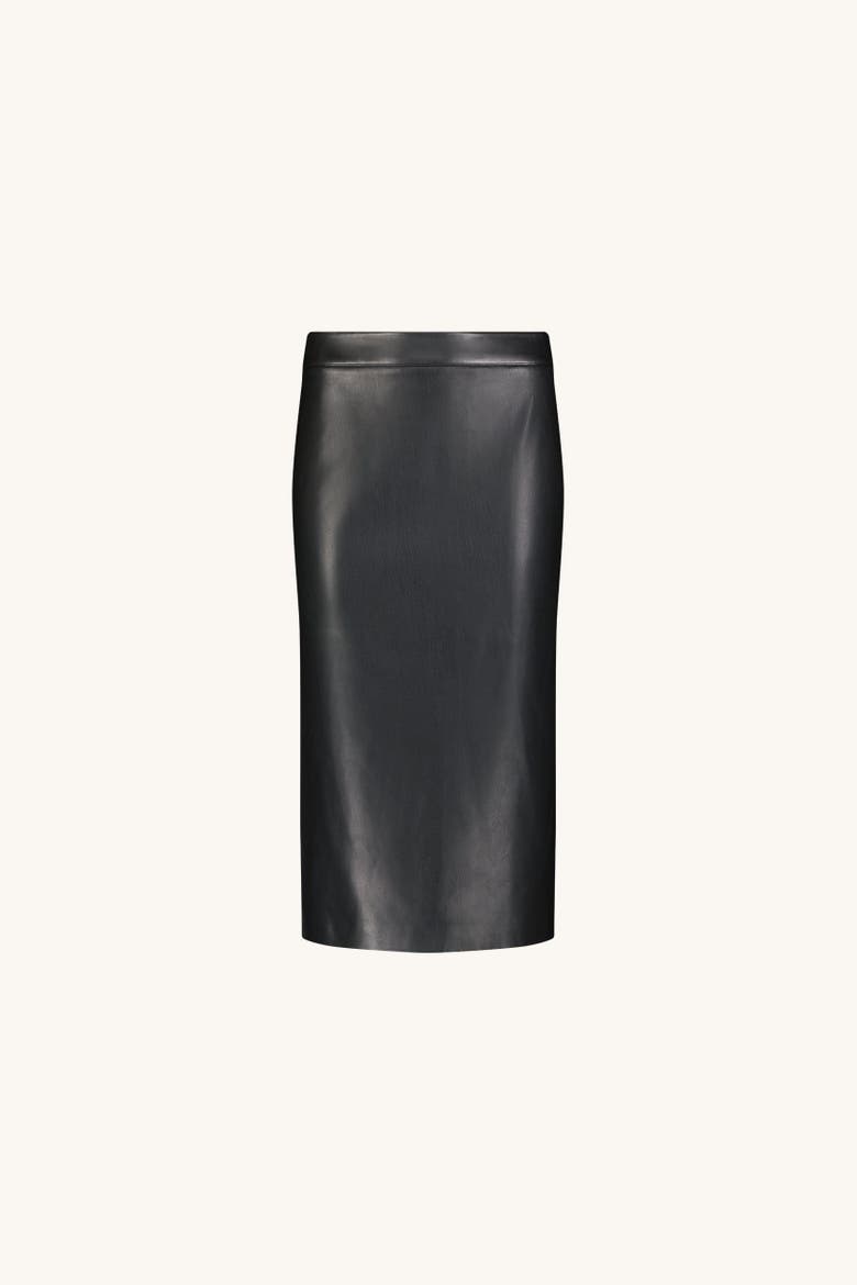 Verona Faux Leather Midi Skirt, Alternate, color, Black