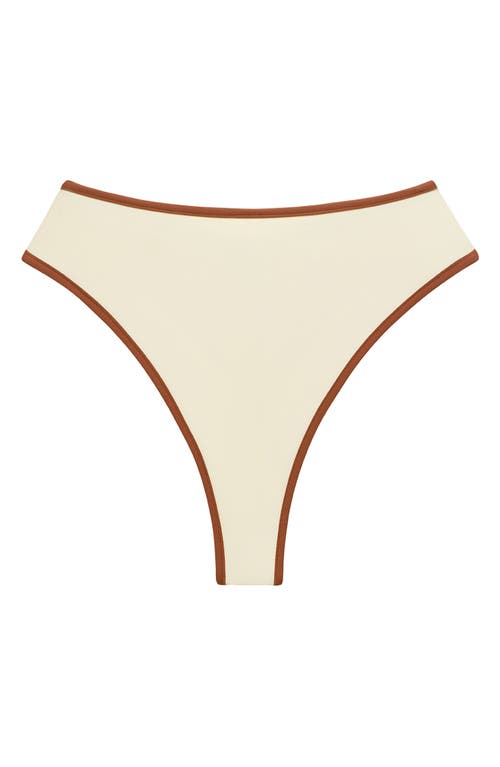 MONTCE MONTCE PAULA CONTRAST BINDING HIGH WAIST BIKINI BOTTOMS 