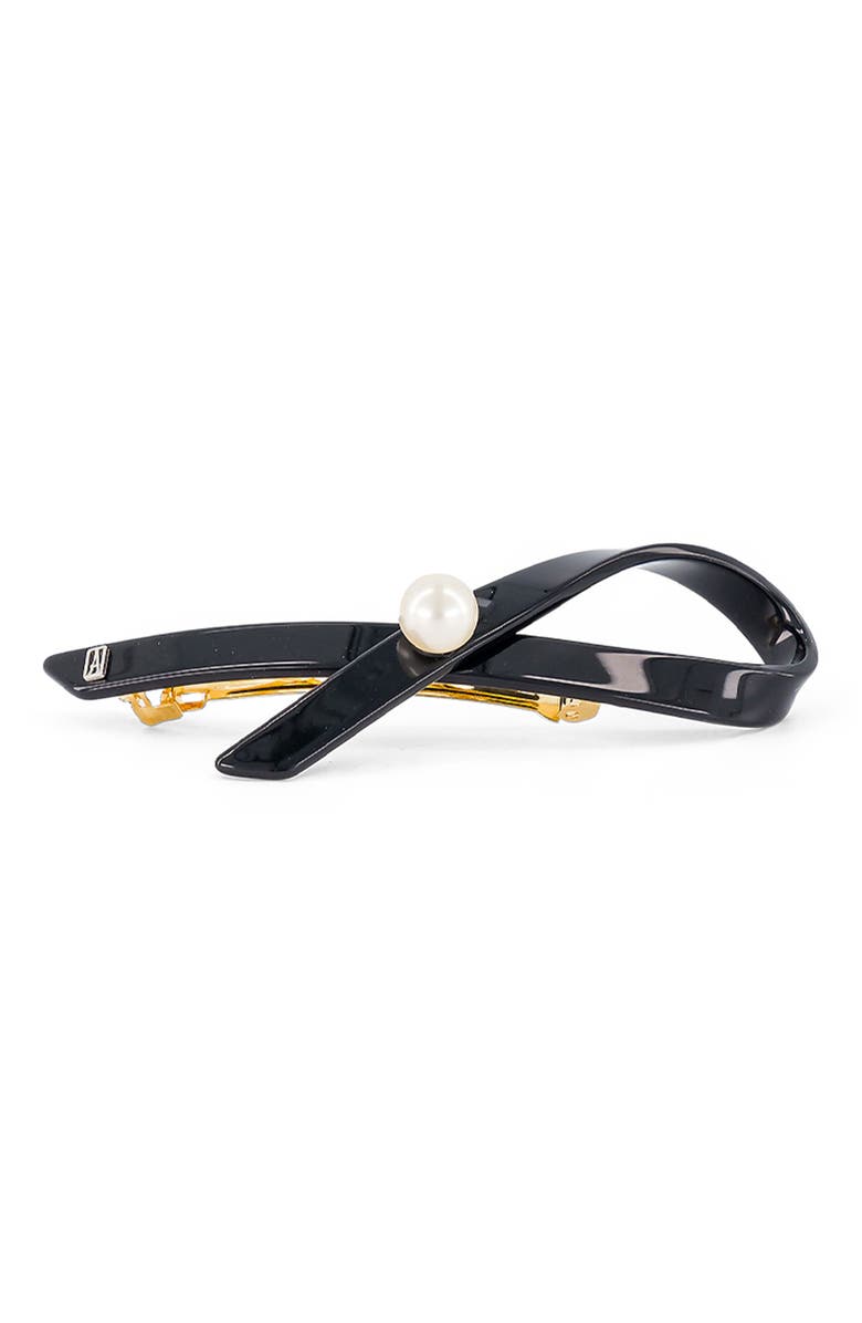Alexandre de Paris Lutece acetate and pearl barette, Alternate, color, Black