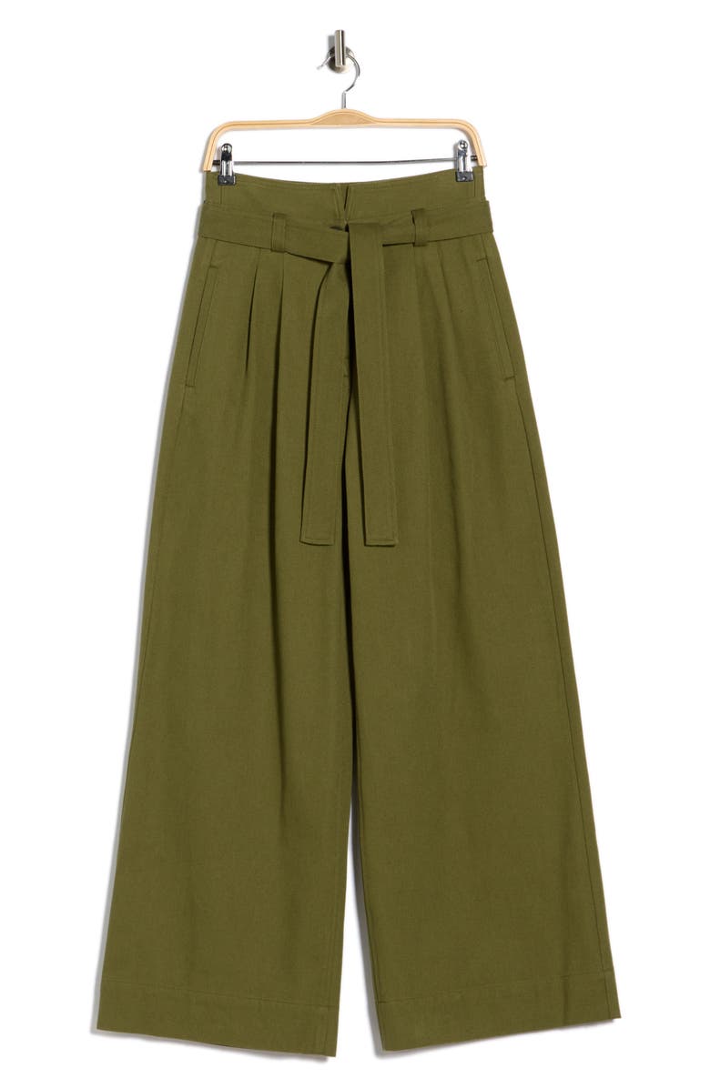 A.L.C. Emily Belted Twill Pants, Alternate, color, Olive
